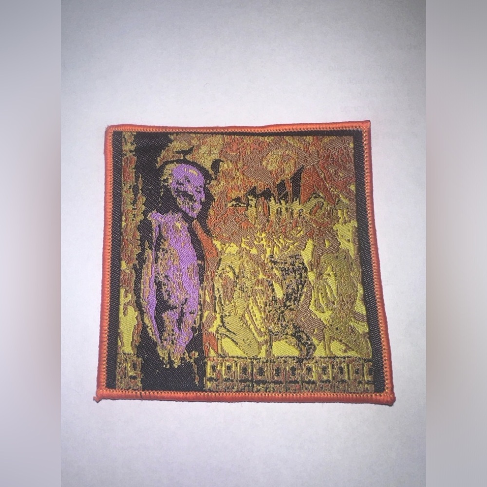 NILE, ORANGE BORDER, SEW ON WOVEN PATCH